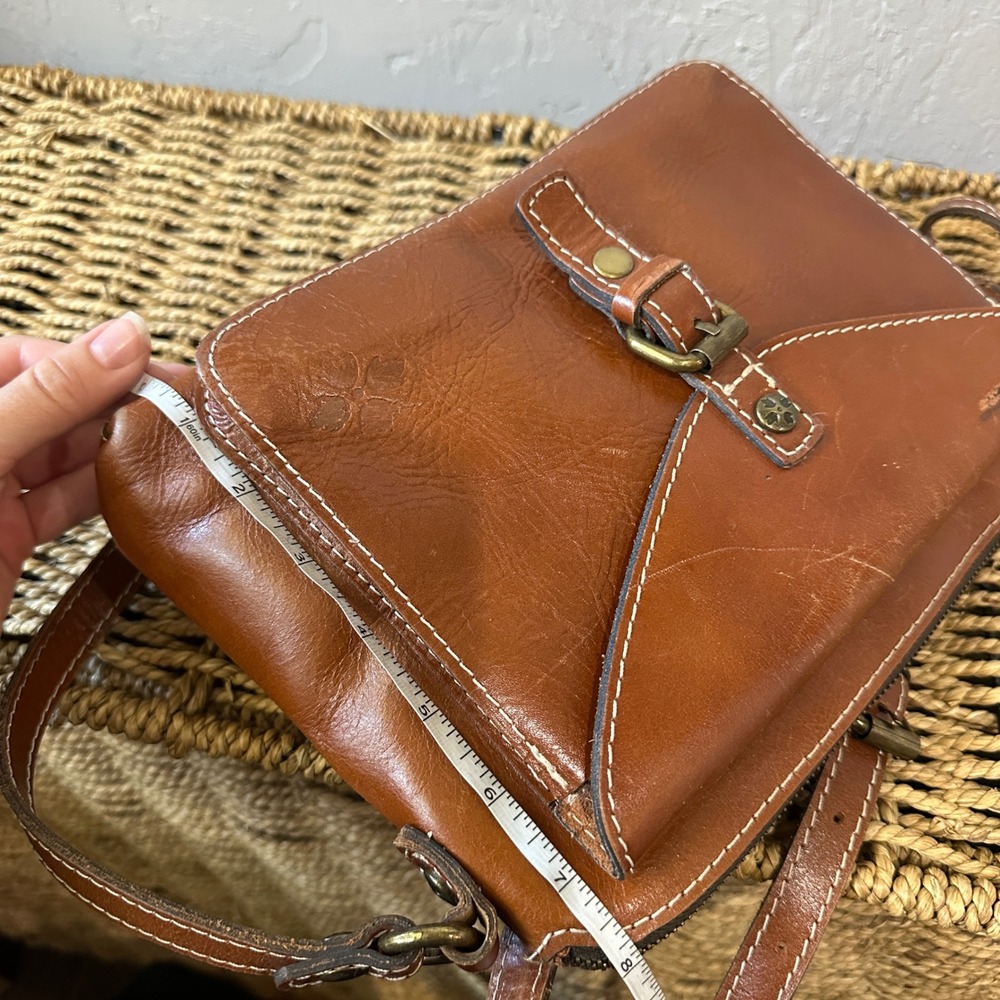Patricia Nash Brown Leather Crossbody Bag Cognac Small Messenger Pouch - Picture 5 of 8
